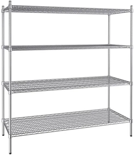 Vista 331 de Kit de 4 estantes de epoxi verde NSF de 21 x 72 pulgadas con postes de 86 pulgadas, estantería de almacenamiento resistente, kit de estantería
