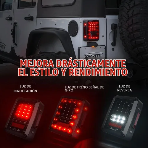 Vista 3 de VARIACIóN TL-JEEP-CLR-G1, transparente, (Clear Taillight + Smoke Brakelight)
