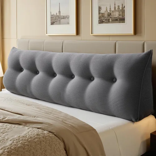 Vista 21 de WOWMAX - Almohada triangular para lectura; almohada grande para cabecera y respaldo; almohada en forma de cuña para soporte y posicionamiento