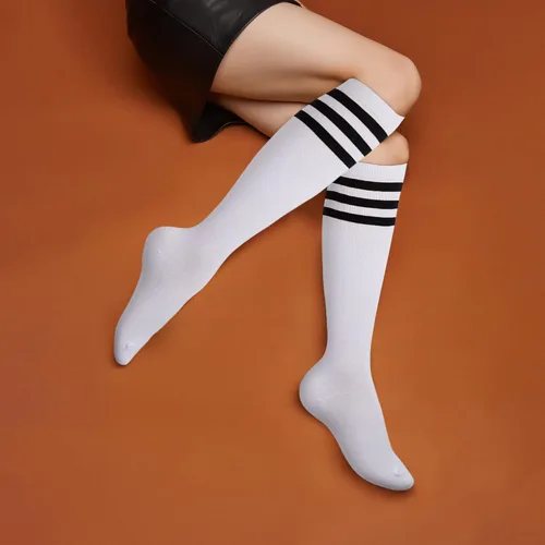 Vista 8 de Calcetines altos de algodón para mujer, 10 pares, calcetines casuales suaves y largos, talla 6-9, M