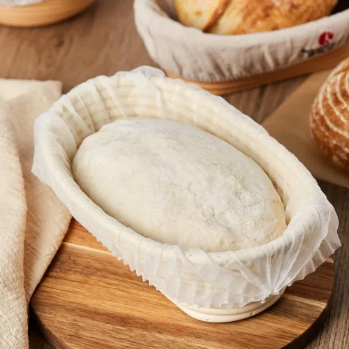 Vista 7 de 100 piezas desechables para cesta de pan, cubiertas de cesta Banneton antiadherentes, herramientas para hornear pan de masa madre, suministros