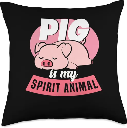 Vista 4 de Mini Pig Is My Spirit Animal Miniature Pig Gift Mini Spirit Animal Almohada de propietario de cerdos en miniatura, 16 x 16 pulgadas, multicolor