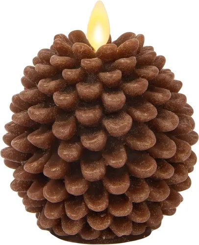 Vista 8 de Luminara Pinecone - Velas sin llama, con acabado marrón tiza, figuras de piña, velas LED de cera real sin perfume, funcionan