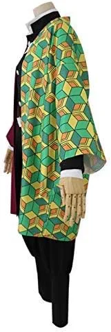 Vista 6 de Capa Tanjirou Tomioka Giyuu Kochou Shinobu Kimono Conjunto Cosplay Halloween Disfraz