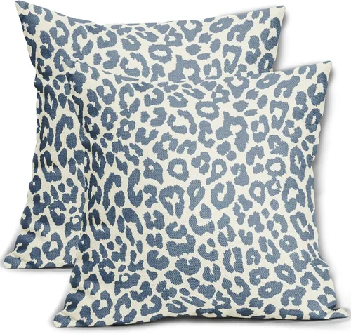 Vista 63 de Juego de 2 fundas de almohada con estampado de leopardo negro de 16 x 16 pulgadas, diseño de animal de guepardo, chinoiserie, fundas de almohada
