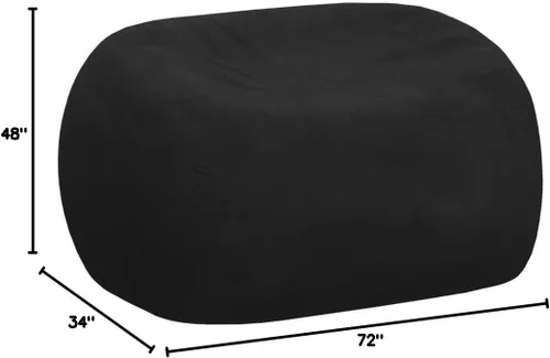 Vista 3 de Silla de saco puf Chill Sack: Bolso de muebles de espuma viscoelástica de 6 pies y tumbona grande – Sofá grande con funda de microfibra suave - Negro