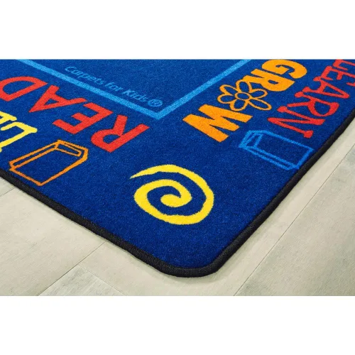 Vista 3 de Carpets for Kids 3716 Read to Dream Border - Alfombra rectangular para biblioteca, 6 x 9 pies, color azul