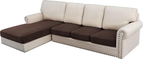 Vista 141 de H.VERSAILTEX Funda de cojín elástica de terciopelo para sofá, funda de cojín de felpa para cojines de silla, protector de muebles, cojín de asiento