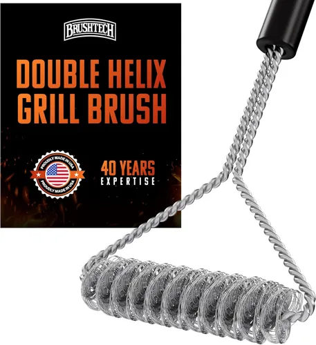 Vista 12 de Brushtech Cepillo de plancha XL – Herramienta de limpieza resistente sin cerdas con resortes de alambre de acero inoxidable trenzados dobles, lazo