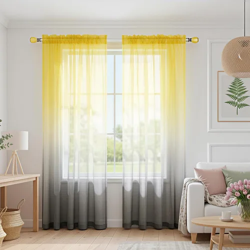 Vista 18 de Cortinas rosas y verdes para decoración de dormitorio de sirena, juego de 1 panel transparente, con bolsillo para barra, cortinas de sirena