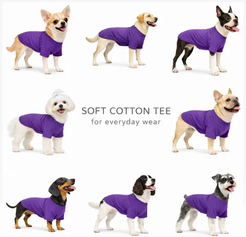 Vista 22 de Lovelonglong 2019 - Ropa para mascotas, Disfraces para Perro, Ropa Camisetas en blanco para Perros Grande Medianos Pequeños 100% Algodón 18
