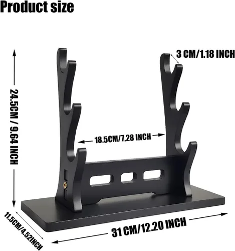 Vista 3 de Soporte de katana, soporte de espada samurái de 3 niveles, soporte para espada, estante de hoja de cosplay, soporte de exhibición de sable de luz