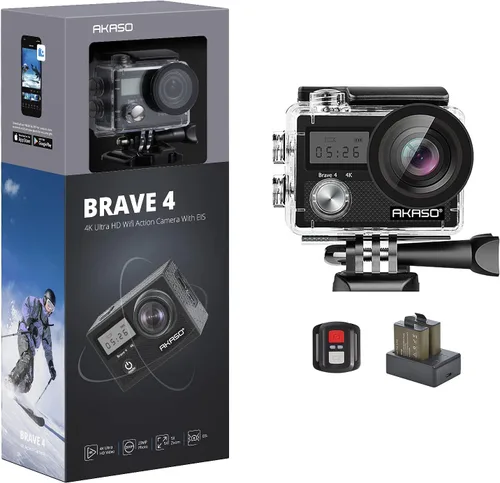 Vista 2 de AKASO Cámara de acción Brave 4 con kit de accesorios 60 en 1