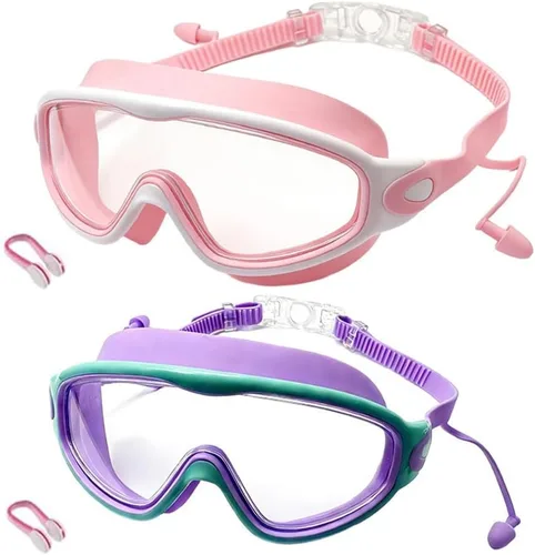 Vista 19 de Teamoda Gafas de natación antivaho con clip de nariz y tapones para los oídos
