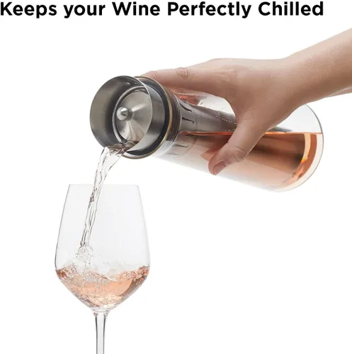 Vista 5 de Rabbit Jarra enfriadora de vino de vidrio enfría y airea vino 25.4 fl oz de capacidad