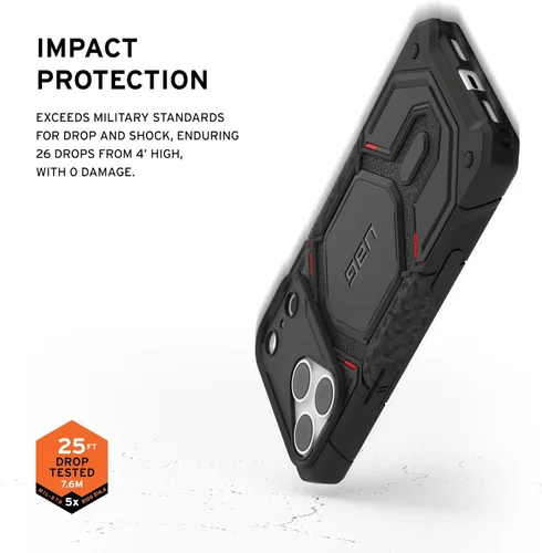 Vista 5 de UAG Monarch Pro - Funda para iPhone 18 Pro Max / iPhone 17 Pro Max, color Monarch Pro - Kevlar Negro