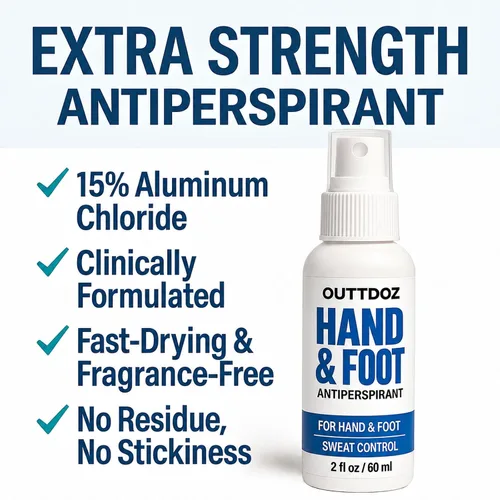 Vista 8 de Spray antitranspirante DryGrip para manos y pies sudorosos, 15% cloruro