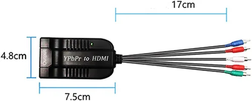 Vista 2 de Convertidor HDMI macho YPbPr a hembra, cable adaptador de componente a HDMI, convertidor 5RCA RGB YPbPr a HDMI compatible con 1080P 60Hz Video Audio