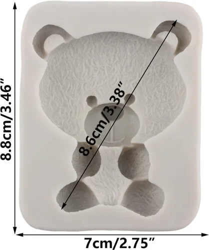 Vista 2 de Oso de peluche Fondant Moldes de silicona para oso para decoración de tartas, decoración de cupcakes, caramelo y goma de mascar de chocolate