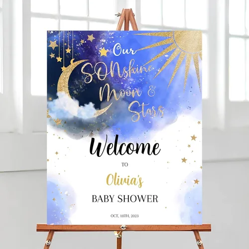 Vista 17 de Letrero de bienvenida para baby shower, tema oscuro, varios tamaños