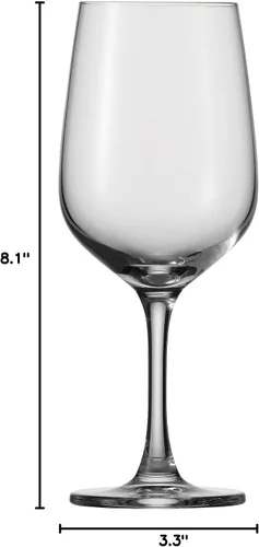 Vista 4 de D&V Valore - Juego de 6 vasos de cristal europeo, resistentes a las roturas, 15.4 onzas, vaso de vino tinto