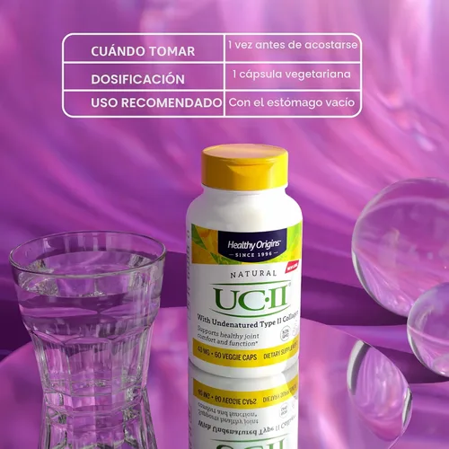 Vista 5 de Healthy Origins UC-II 40 mg (colágeno tipo II no desnaturalizado, sin OMG, sin gluten, soporte para las articulaciones), 120 cápsulas vegetales