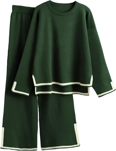 Vista 10 de Tanming - Conjunto de 2 piezas para mujer, suéter de descanso Albaricoque