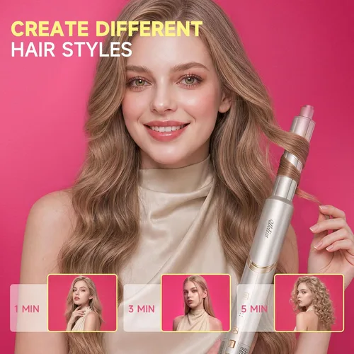 Vista 3 de UKLISS Estilizador de aire y sistema de secado de alta velocidad 8 en 1, multiestilizador de cabello plegable de 110,000 RPM con rizador