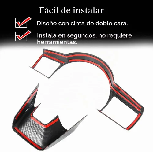 Vista 7 de XITER 2 piezas ABS estilo fibra de carbono cubierta de volante marco marco controles panel cubierta para Nissan Rogue 2021 2022 2023 2024 accesorios