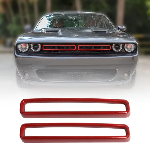 Vista 8 de JeCar Insertos de Parrilla ABS Kit de Embellecedores de Cubierta de Parrilla Accesorios Exteriores Compatibles con Dodge Challenger 2015-2023
