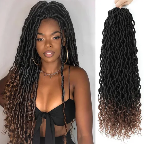 Vista 41 de Cabello Corto de Locs Falsos para Crochet Pre-Enrollado 12 Pulgadas 6 Paquetes Cabello de Locs de Diosa para Crochet Locs Falsos Suaves con Puntas