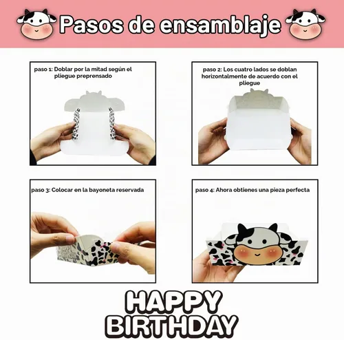 Vista 7 de Bandejas de papel desechables con estampado de vaca, 24 unidades, diseño de vaca sagrada, Im One, decoraciones de cumpleaños, bandejas de nachos