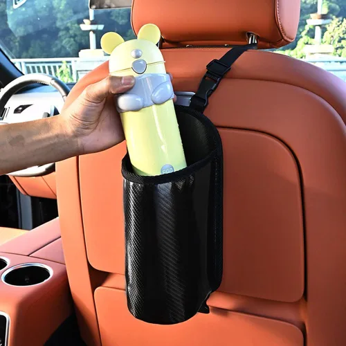 Vista 5 de Expansor grande para portavasos de automóvil, bolsa colgante de almacenamiento lateral del asiento, bolsa colgante de fibra Mertial para botellas