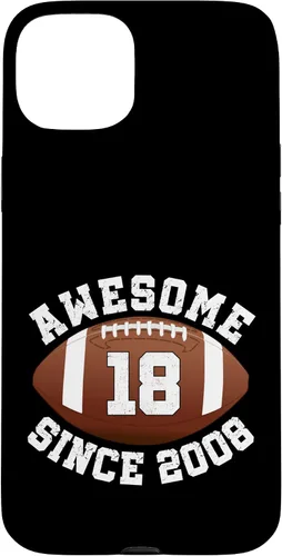 Vista 9 de Awesome Since 2008 18th Birthday Men Son American Football Case for iPhone 17