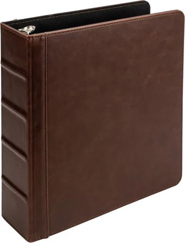Vista 11 de Samsill Carpeta de cuero vintage con 3 anillos redondos de 0.5 pulgadas (100 hojas), documentos de 8.5 x 11 pulgadas, organizador profesional, Negro
