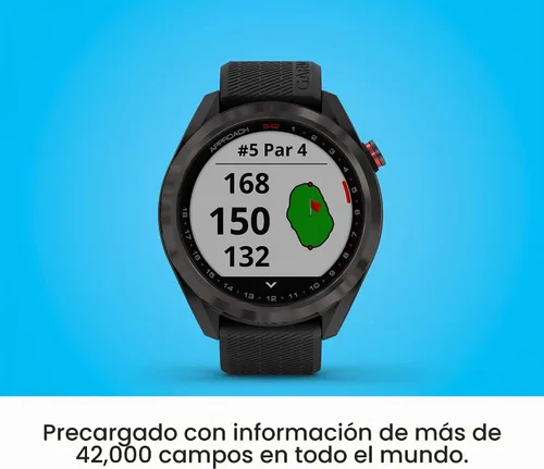 Vista 4 de Garmin Approach S42, reloj inteligente de golf con GPS, ligero con pantalla