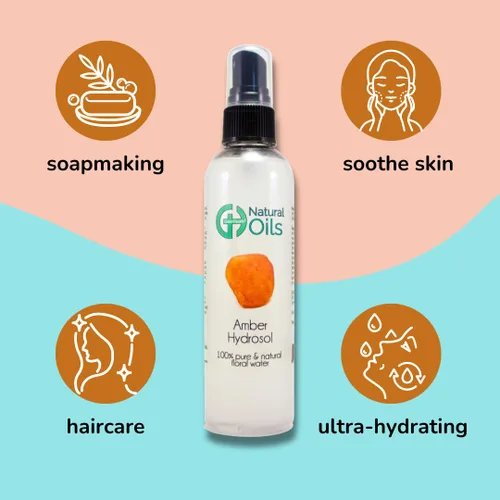 Vista 4 de Amber Hydrosol (agua floral) – jarra de plástico de 1 galón con tapa – 100% puro (no aceite)