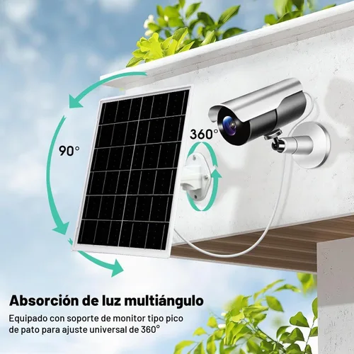 Vista 5 de Panel Solar para Cámara de Seguridad de Sendero y Juego, Batería Recargable Integrada de 20000mAh, USB-C y Micro USB, DC (3.5 * 1.35) con Múltiples