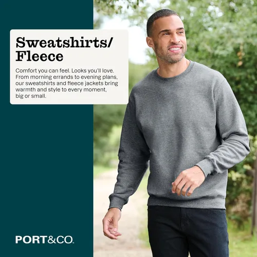 Vista 4 de Port & Co Sudadera con capucha Performance Fleece PC590H Carbón vegetal
