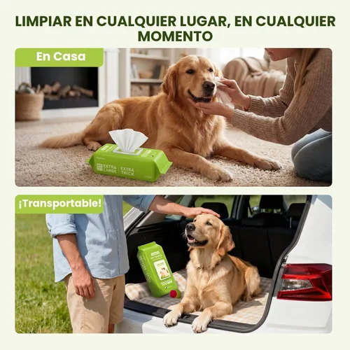 Vista 9 de PawSono Toallitas hipoalergénicas para perros, gatos y animales pequeños, 100