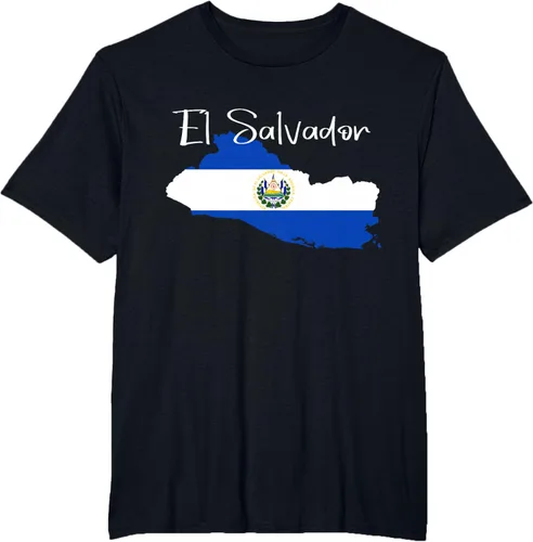 Vista 43 de Camiseta con la bandera de El Salvador, mapa de El Salvador, camiseta de Salvador para mujer