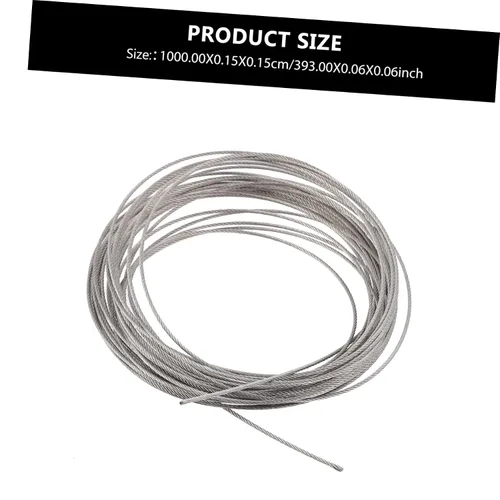 Vista 7 de Cuerda de cable de acero inoxidable de larga duración 32.8 ft barandilla cuerda de alambre tendedero lámpara escritorio valla DIY