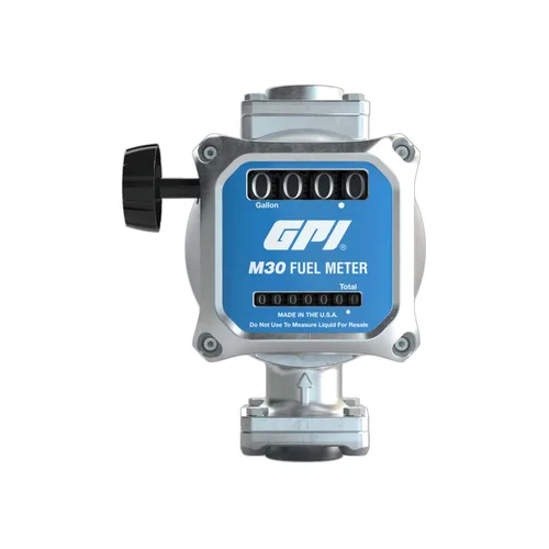 Vista 3 de GPI - Medidor de combustible mecánico modular M30 en GALLONS, 5 a 30 GPM, entrada/salida NPT de 1" (165100-01)