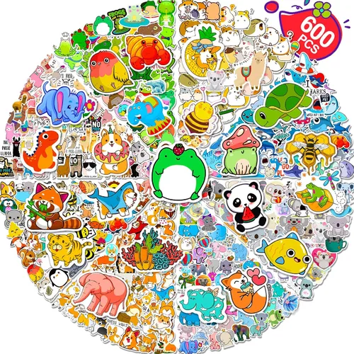 Vista 9 de Arme Paquete de 400 piezas de calcomanías de animales, calcomanías lindas de animales impermeables, calcomanías de mascotas para niños pequeños