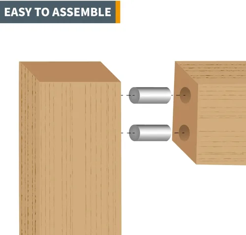 Vista 5 de POWERTEC 71474 Pasadores de acero endurecido de 1/2 pulgada, tratados térmicamente y con forma precisa para una alineación precisa, paquete de 4