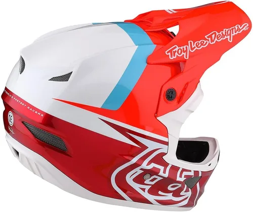 Vista 4 de Troy Lee Designs Adulto Downhill Bicicleta de montaña BMX Casco de fibra D3 Anarchy de cara completa