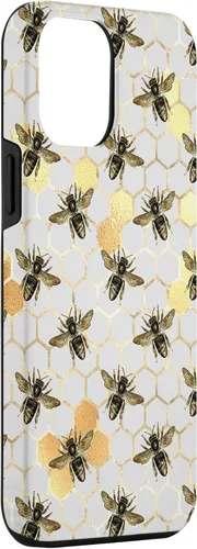 Vista 3 de iPhone 12 Pro Max Bumble Bee - Honeycomb Apicultor amarillo Abeja patrón caso