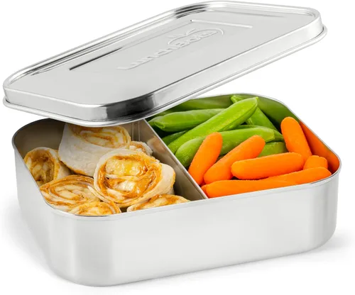 Vista 14 de LunchBots Medium Uno - Recipiente para sándwiches de acero inoxidable, diseño abierto para envolturas, ensaladas o una comida pequeña, ecológico