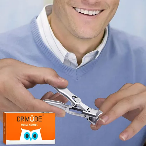 Vista 7 de Cortauñas alemanes para hombres con recogedor, cortauñas resistentes para uñas gruesas de los pies para personas mayores, cortauñas portátiles ultra