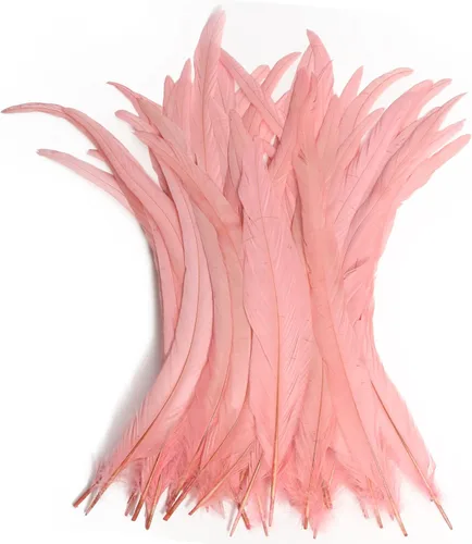 Vista 8 de THARAHT 50 Plumas de Cola de Gallo Naturales de 12-14 Pulgadas (30-35 cm) a Granel para Manualidades, Atadura de Moscas, Boda, Plumas para Fiestas
